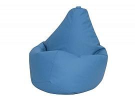 Кресло мешок груша L Голубая экокожа