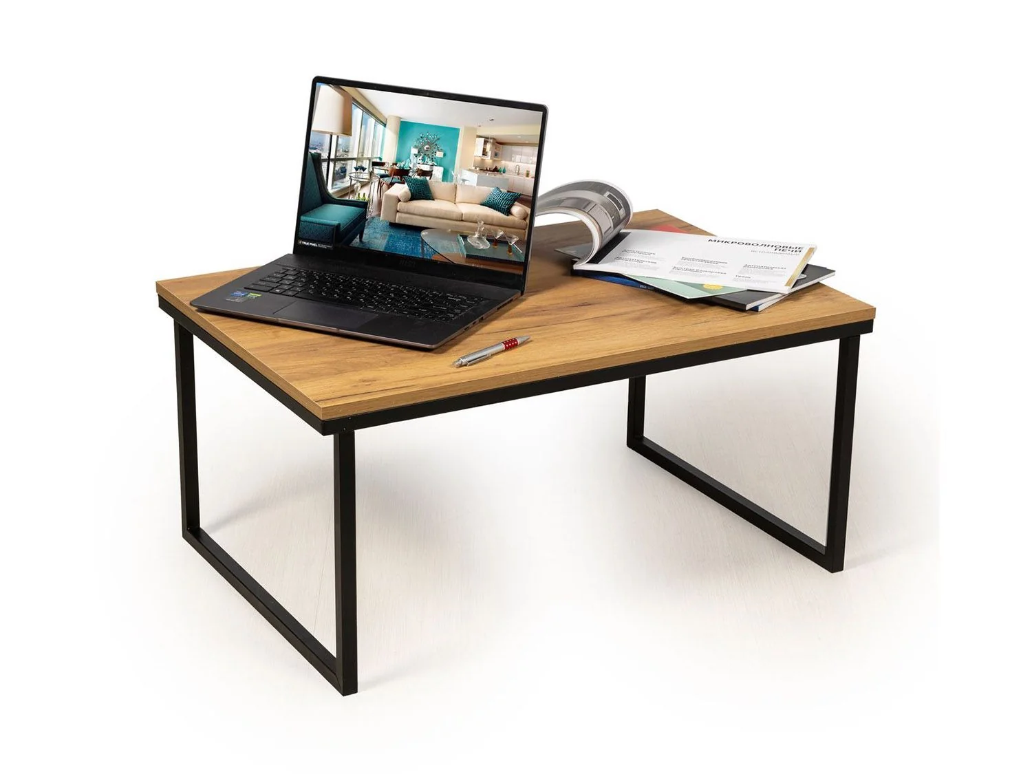 Стол журнальный Ланс Мини Дуб крафт золотой / Черный