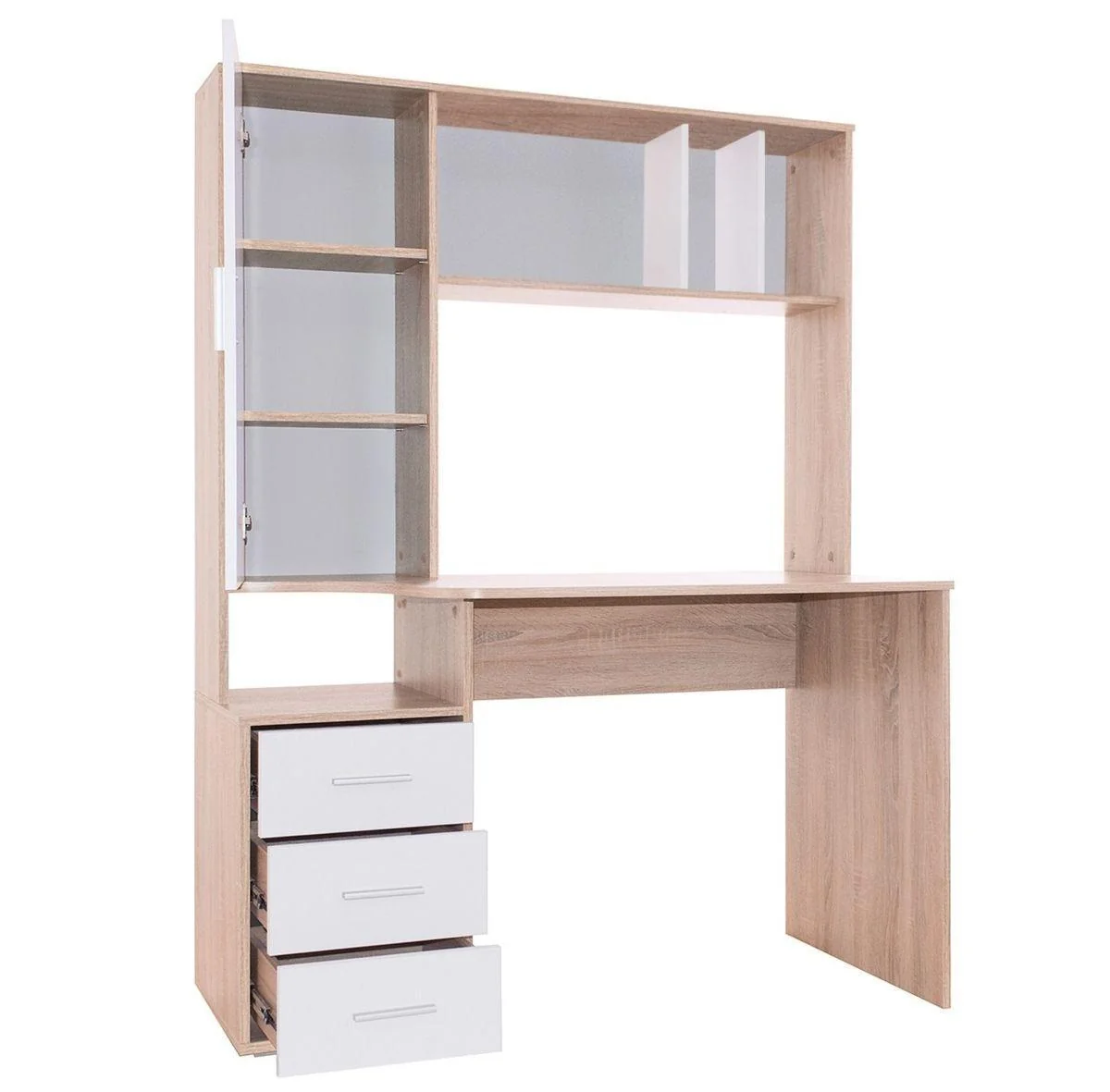 Стол компьютерный КСТ-16 Дуб Сонома / Белый