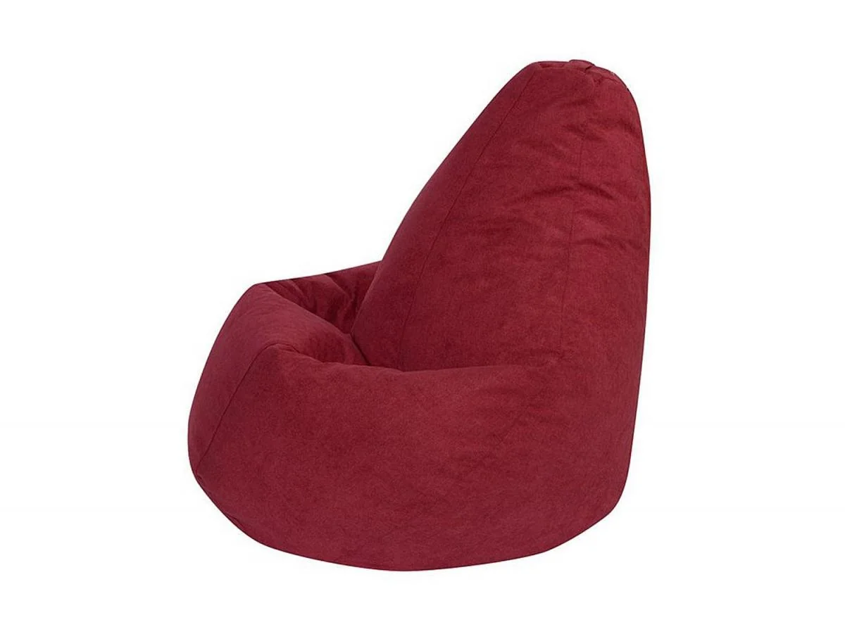 Кресло мешок груша L бордовый велюр