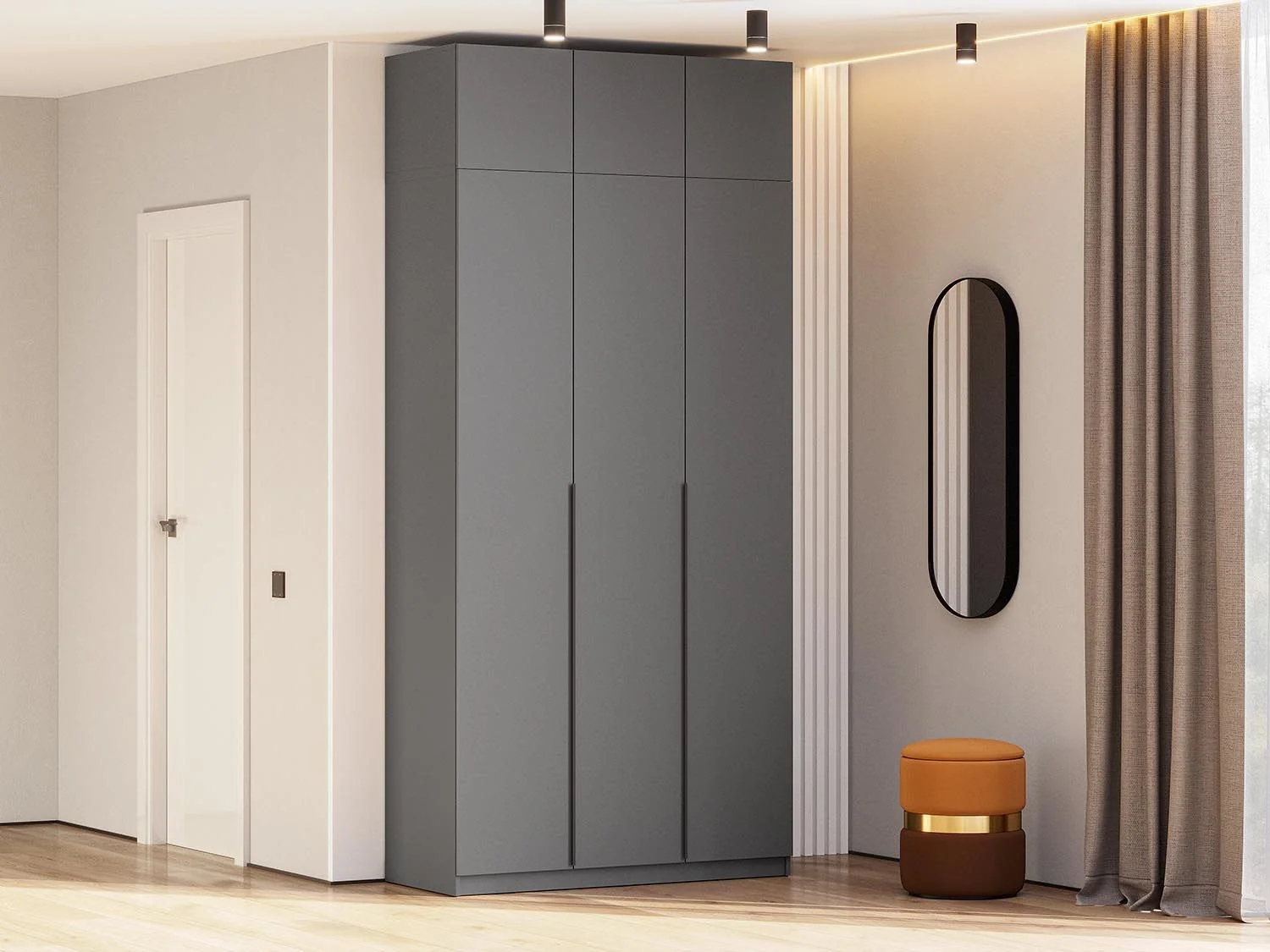 ШК 5 шкаф 1200 + антресоль / Графит