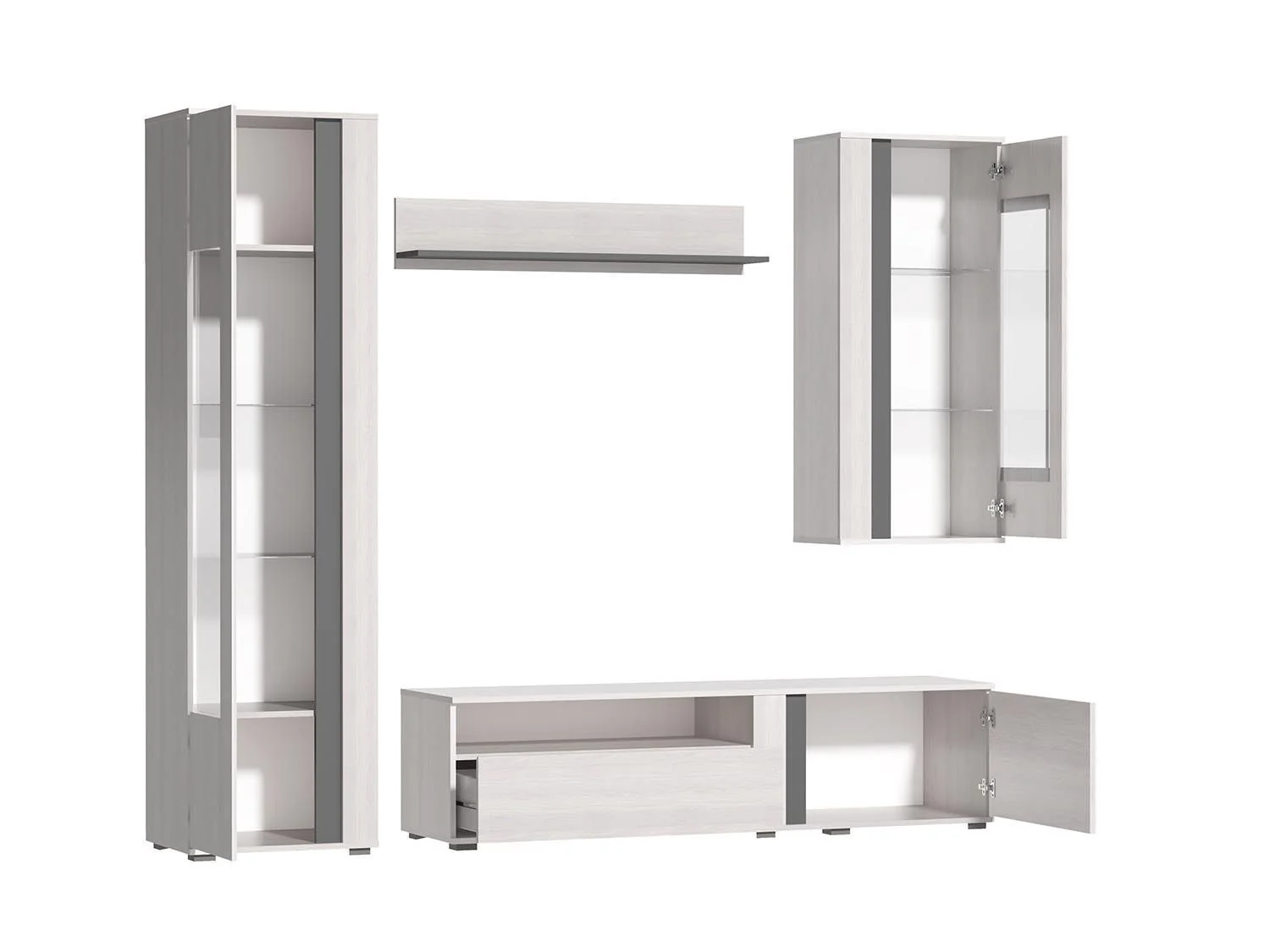 Аллегро 6 гостиная / Ясень светлый/Графит