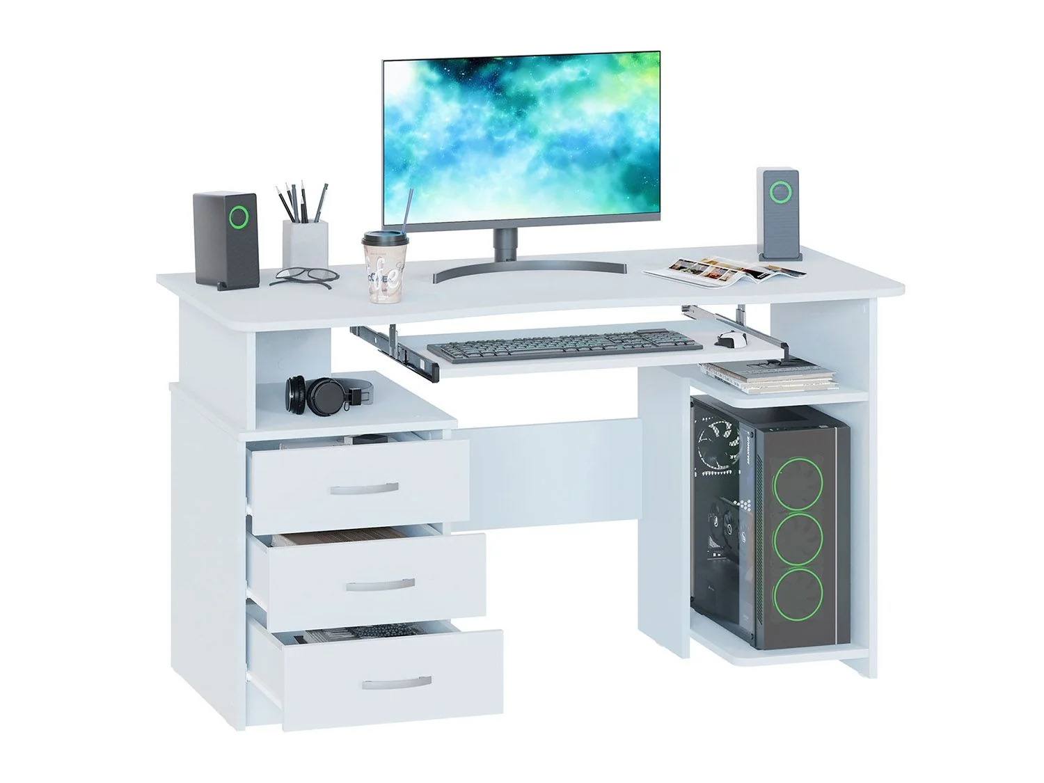 Стол компьютерный КСТ-08.1 / Белый