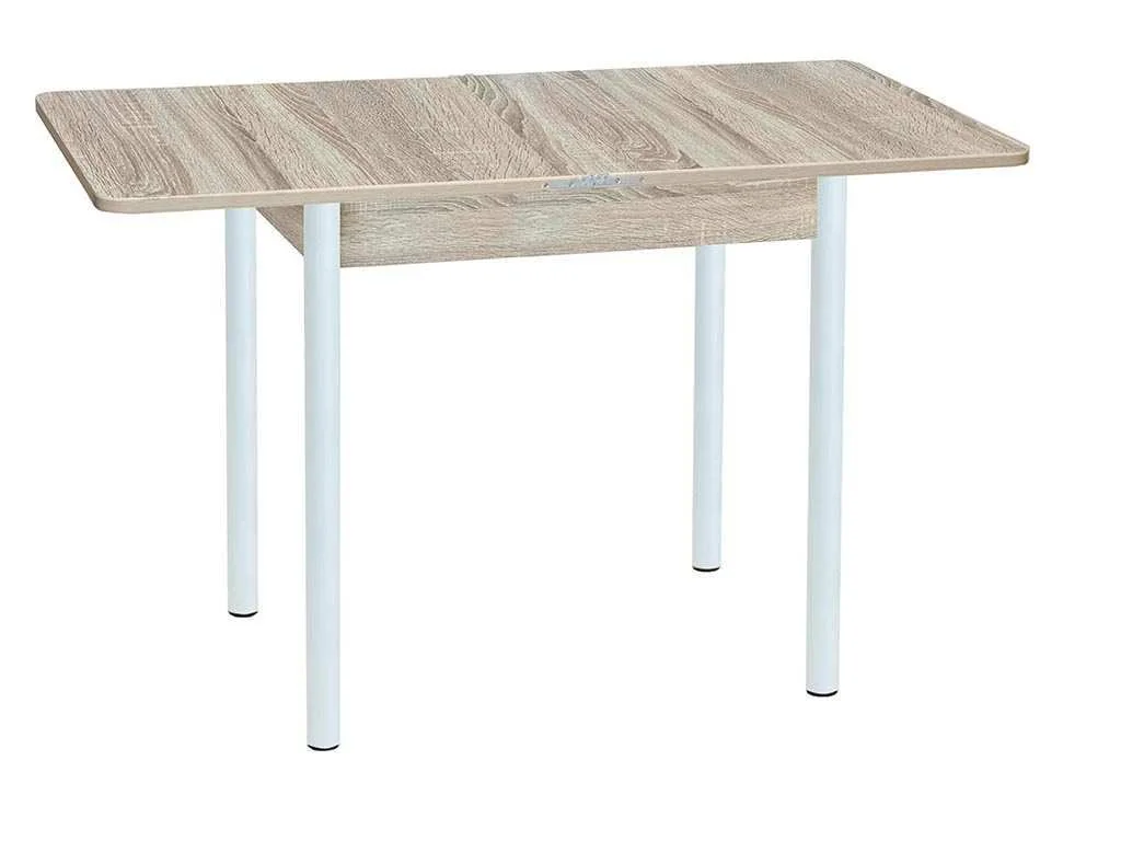 Эко 80х60 стол обеденный раскладной / Дуб сонома/белый