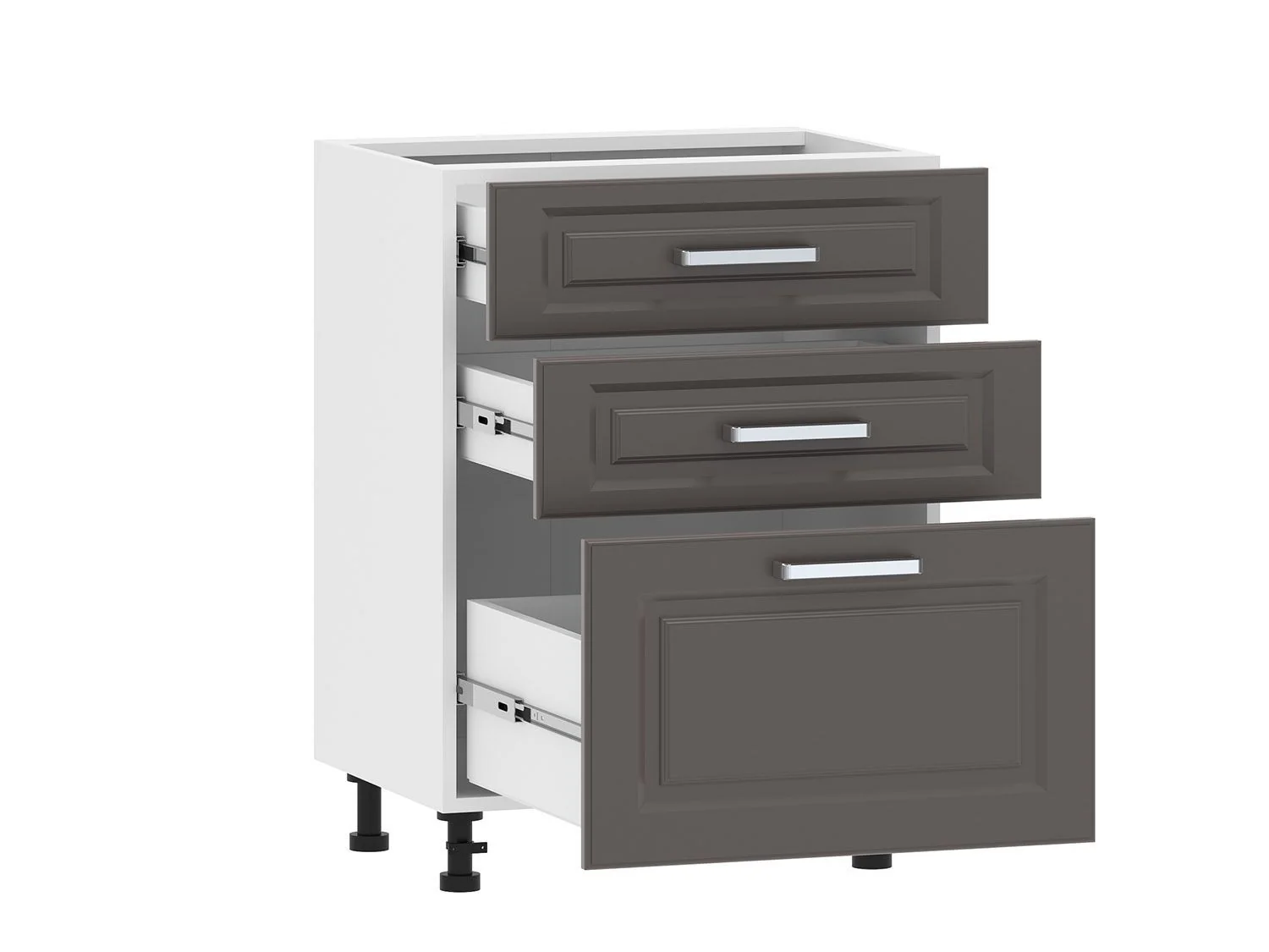 Вокс 100.06 тумба кухонная (600) Белый / Графит