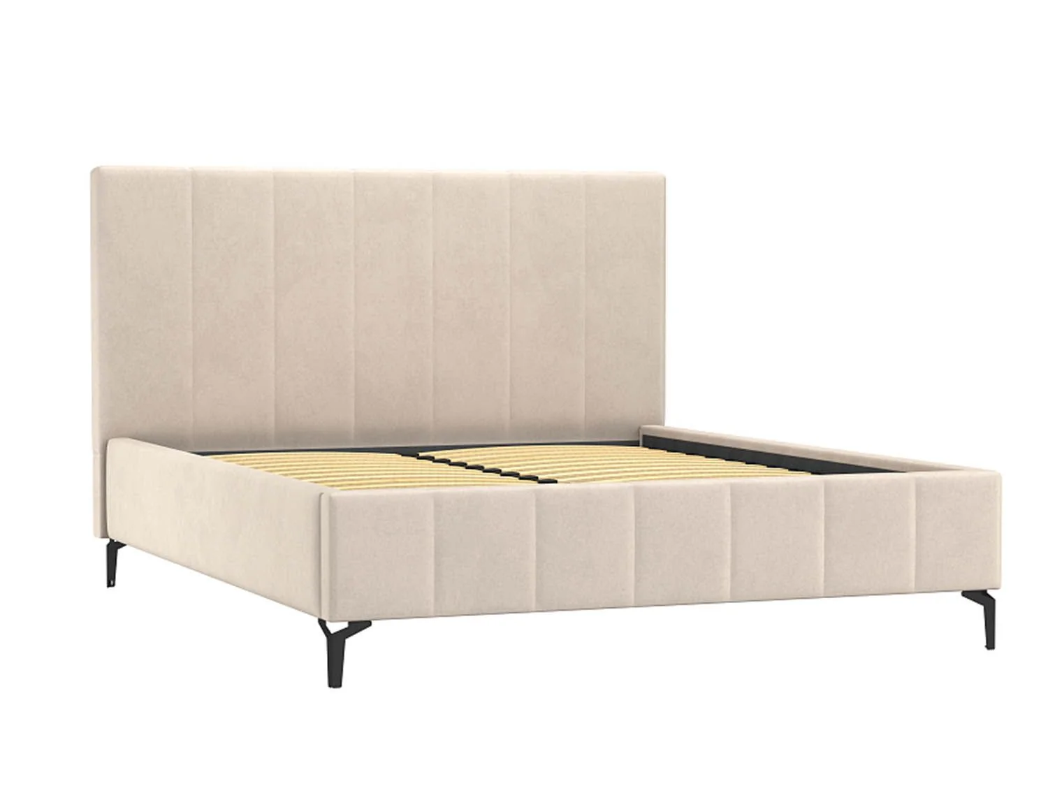 Брэнда кровать 1400 микровелюр слоновая кость