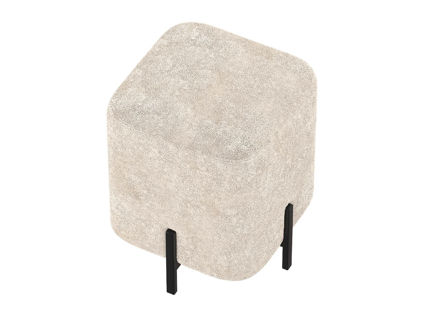 Пуф Люкс квадратный велюр Панда крем 6