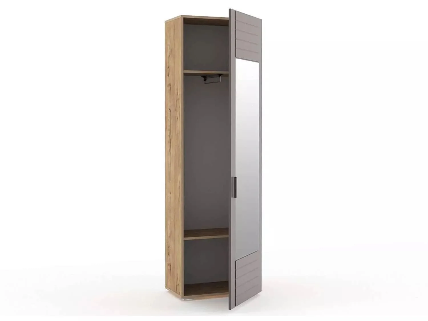 НМ 013.16 Шкаф для одежды с зеркалом Livorno /дуб бунратти / софт графит