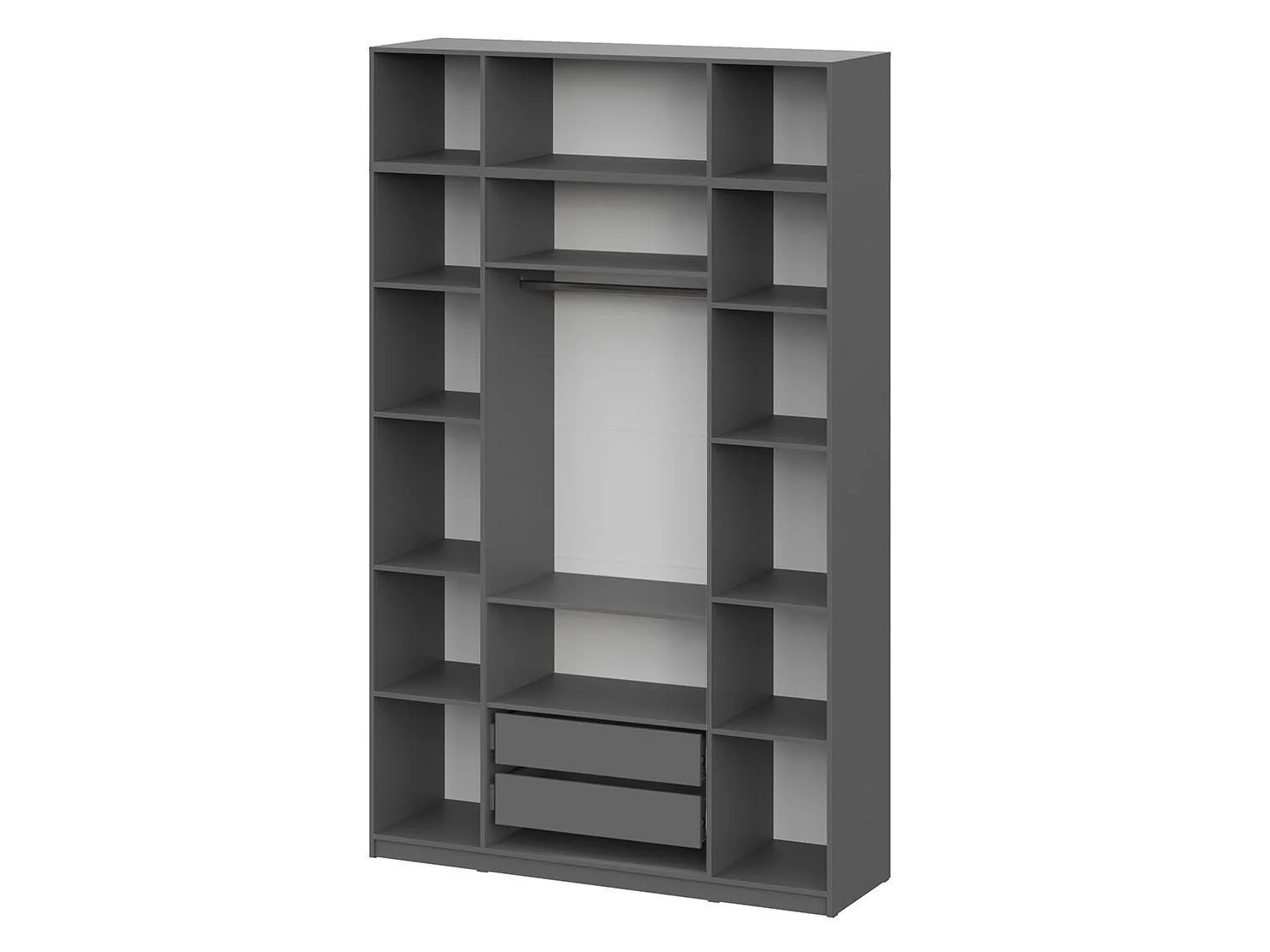 ШК 5 шкаф 1600 + антресоль + полки 1 комплект + ящики 1 комплект / Графит