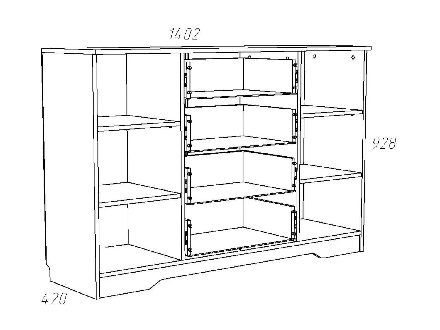 НМ 040.35 Комод Оливия Дуб Сонома/белое дерево