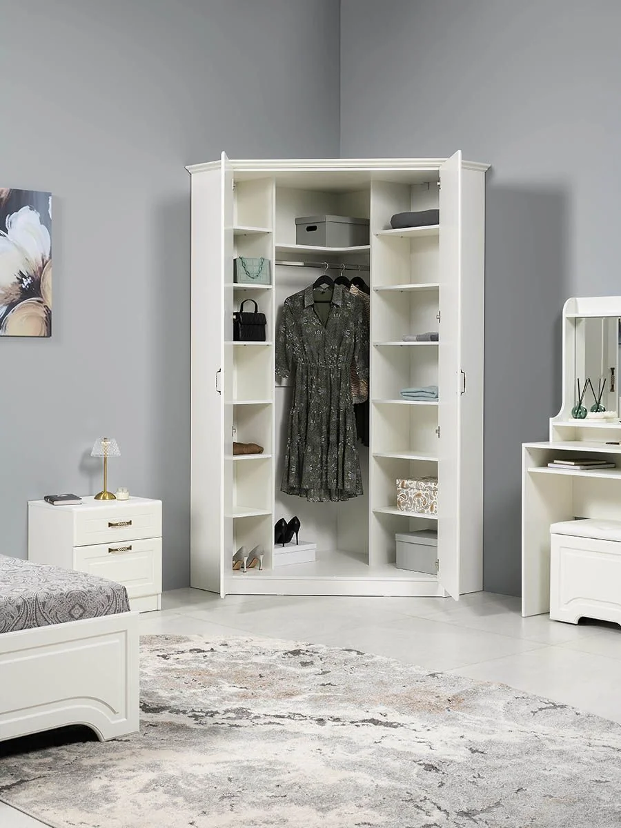 Ливерпуль Шкаф для одежды 13.124.02 Белый/Ясень ваниль