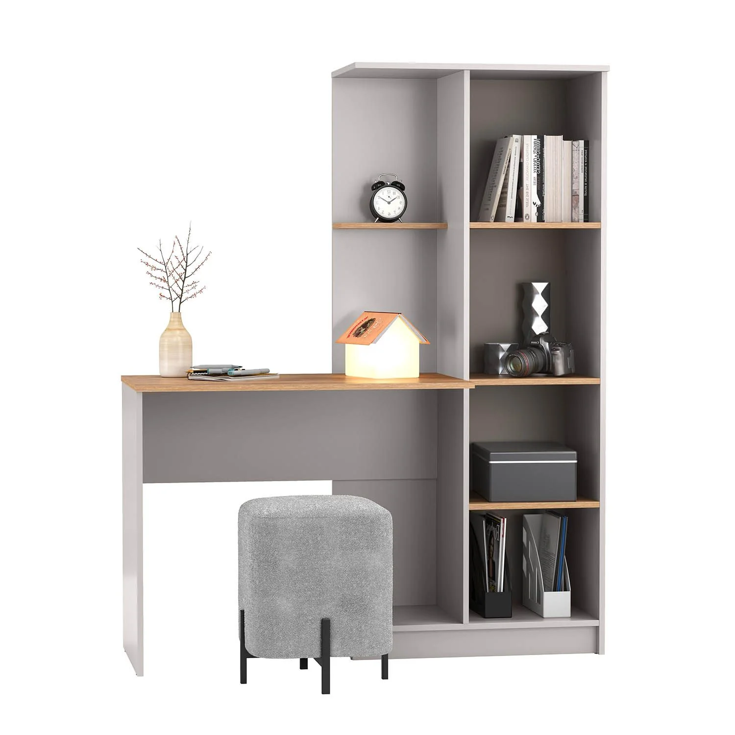 89.15 Прайм стол письменный левый кашемир / дуб золотой