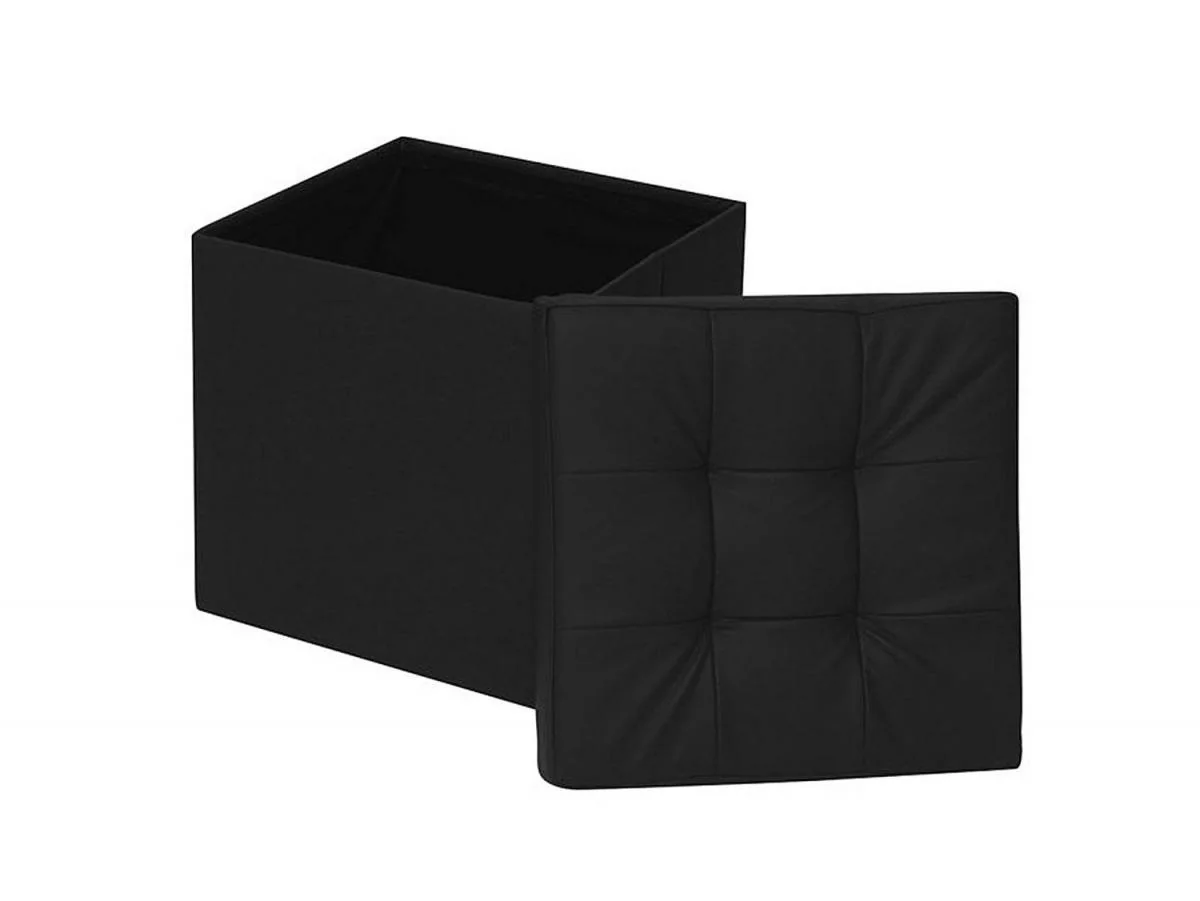 Пуф складной экокожа Черный