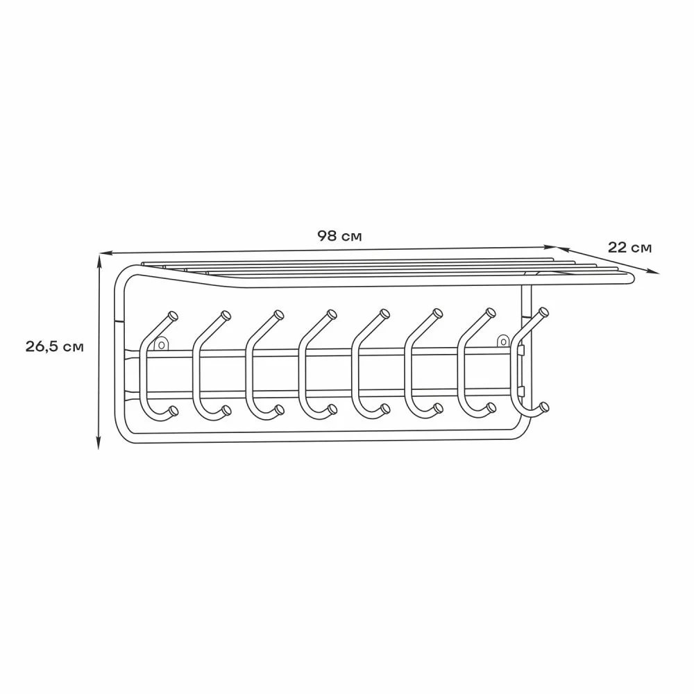 Вешалка с полкой 100 коричневый