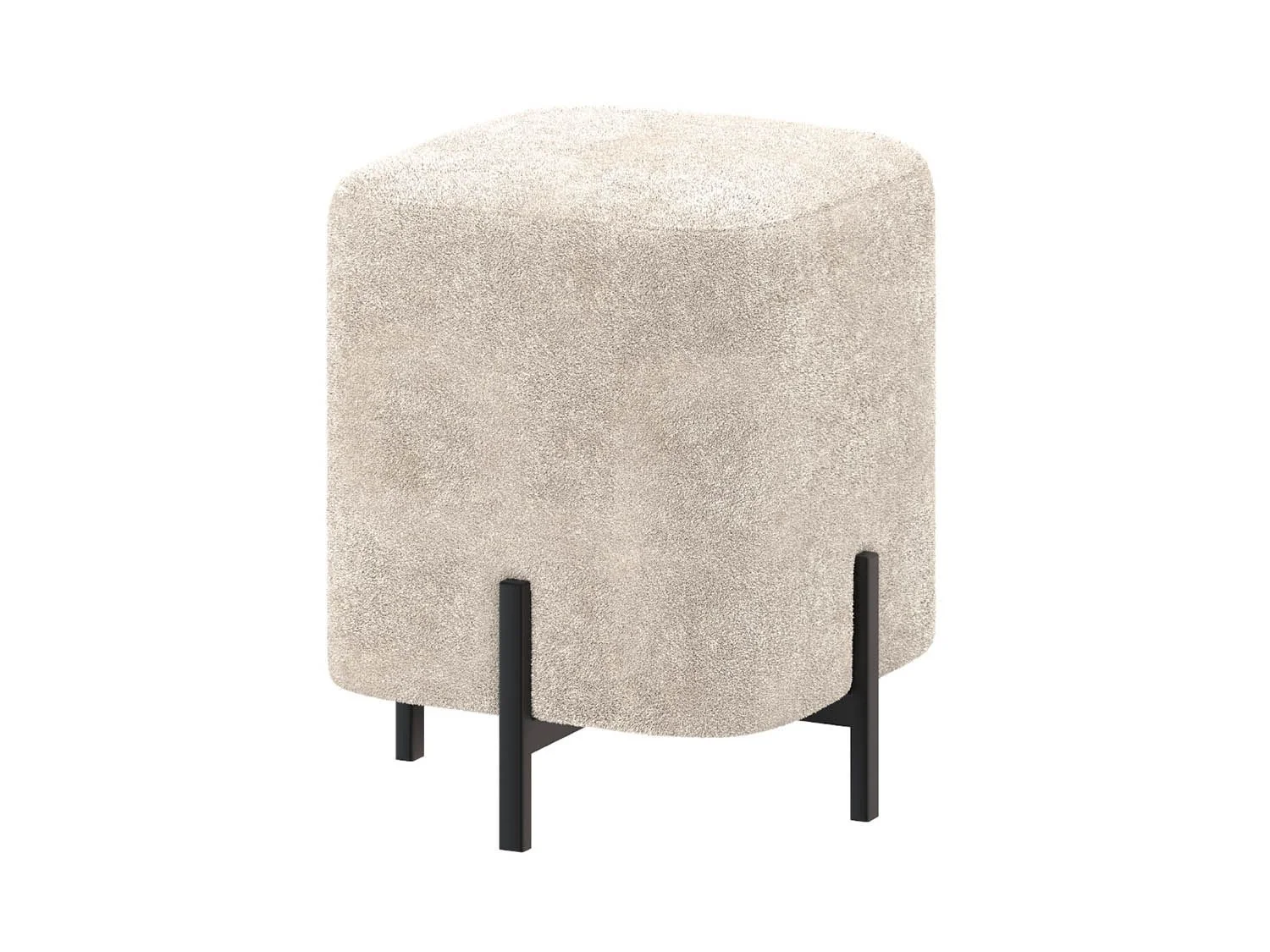 Пуф Люкс квадратный велюр Панда крем 6