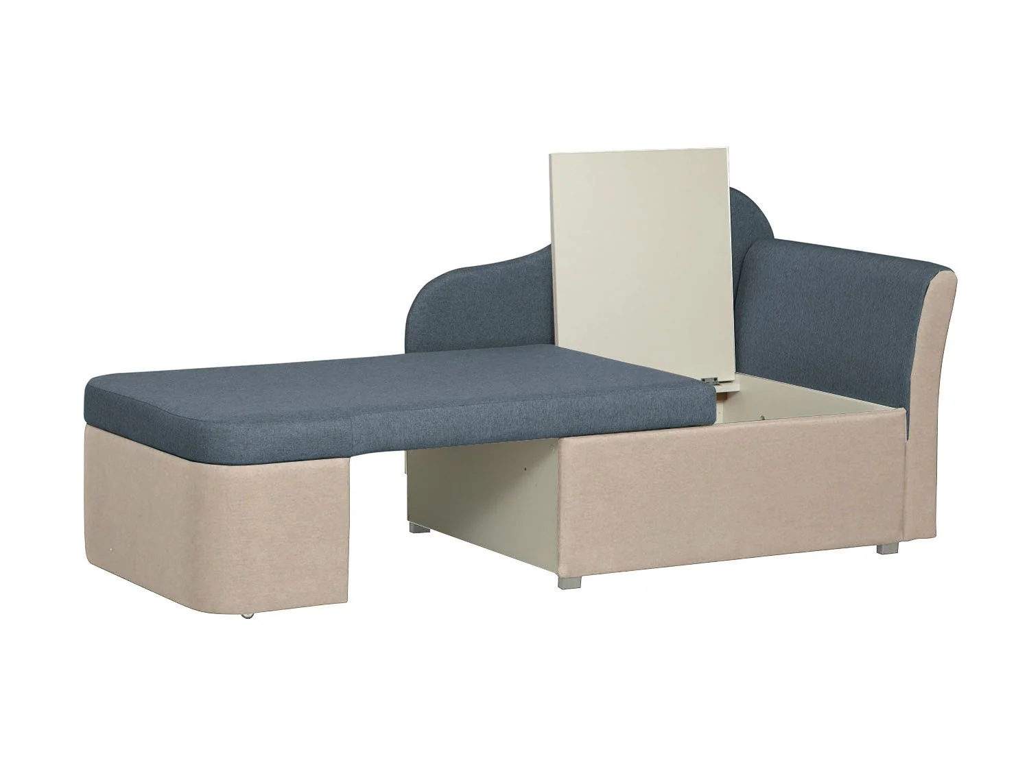 Тахта Мася-12 левый жаккард тесла деним/крем