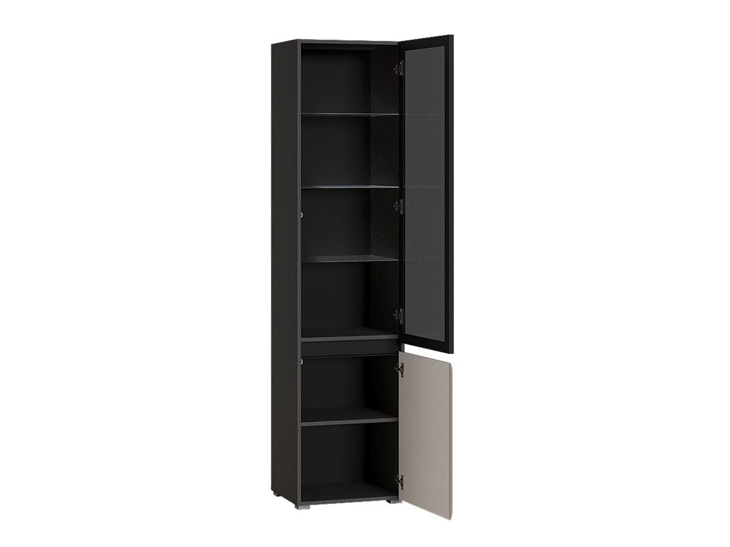 Сидней шкаф-витрина 13.201 Капучино/Черный