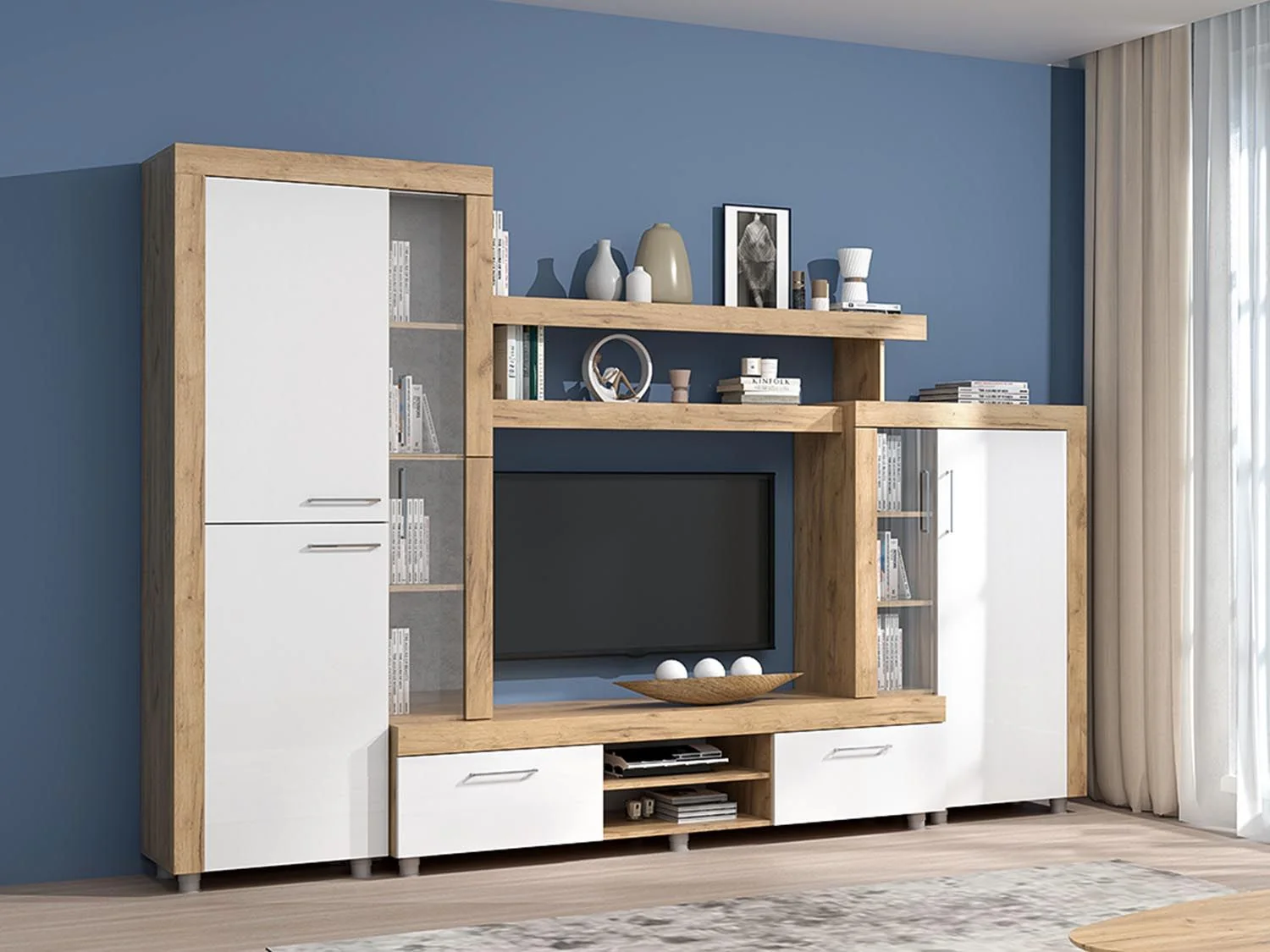 Аллегро 1 гостиная / Дуб золотой/белый