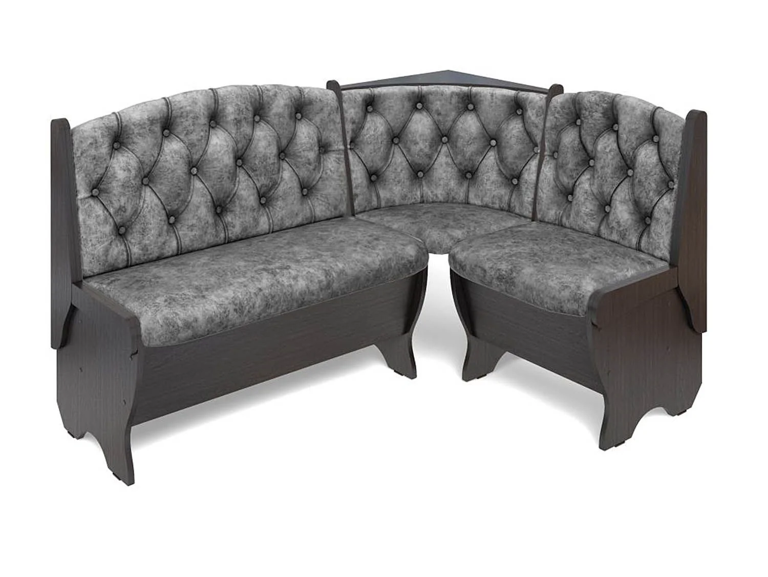 Скамья угловая Орхидея Люкс венге/велюр графит