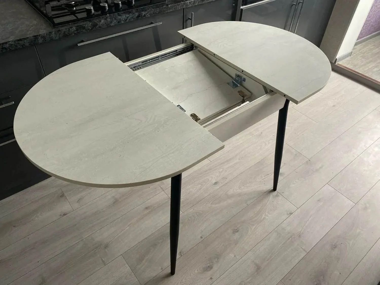 Обеденная группа Стиль-1 / Стул Х 4 шт. / Бетон белый/черный / бид 21