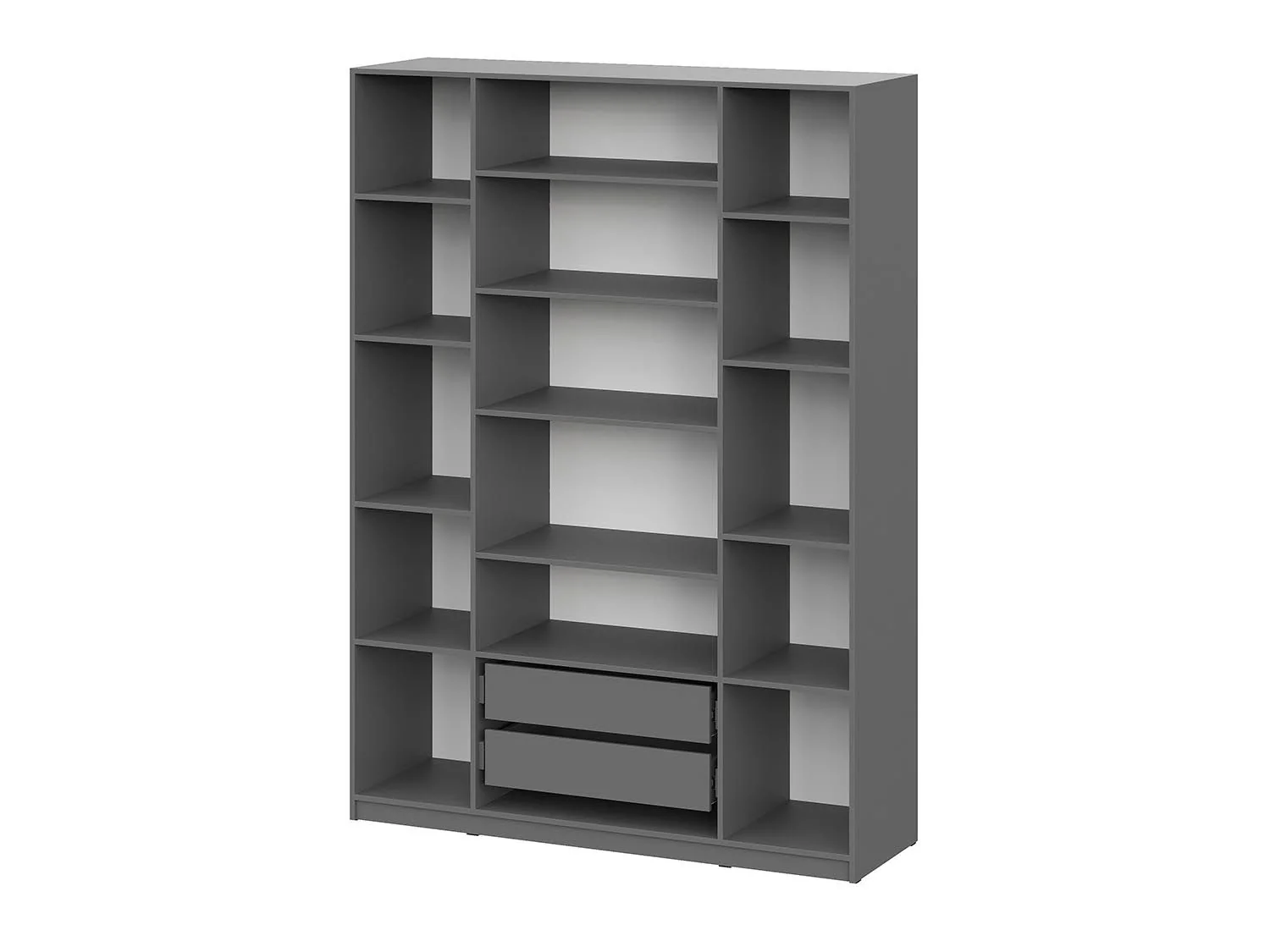 ШК 5 шкаф 1600 + полки 2 комплекта + ящики 1 комплект / Графит