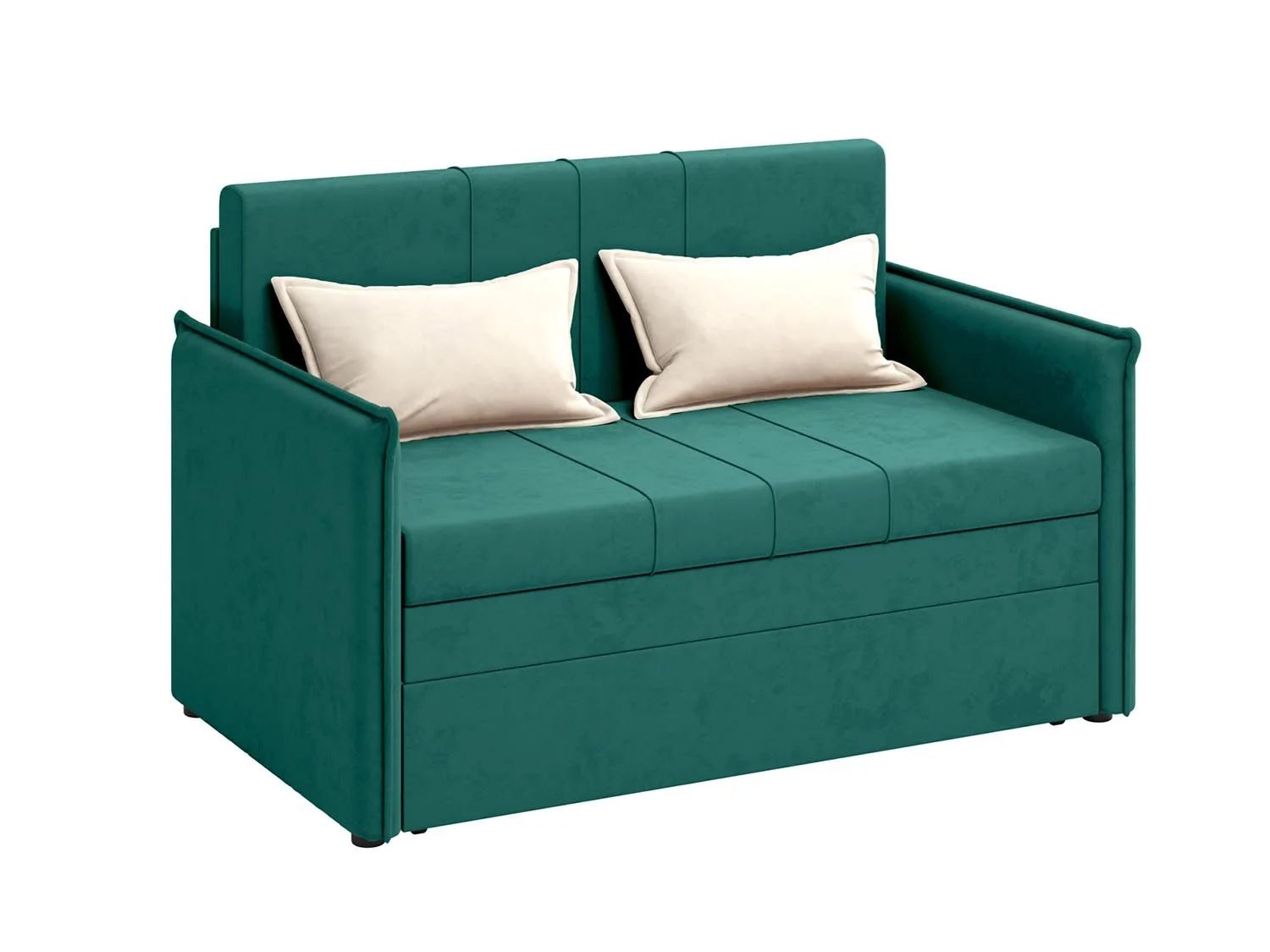 Дэнди диван-кровать 2 думки / велюр Fresh изумруд / крем