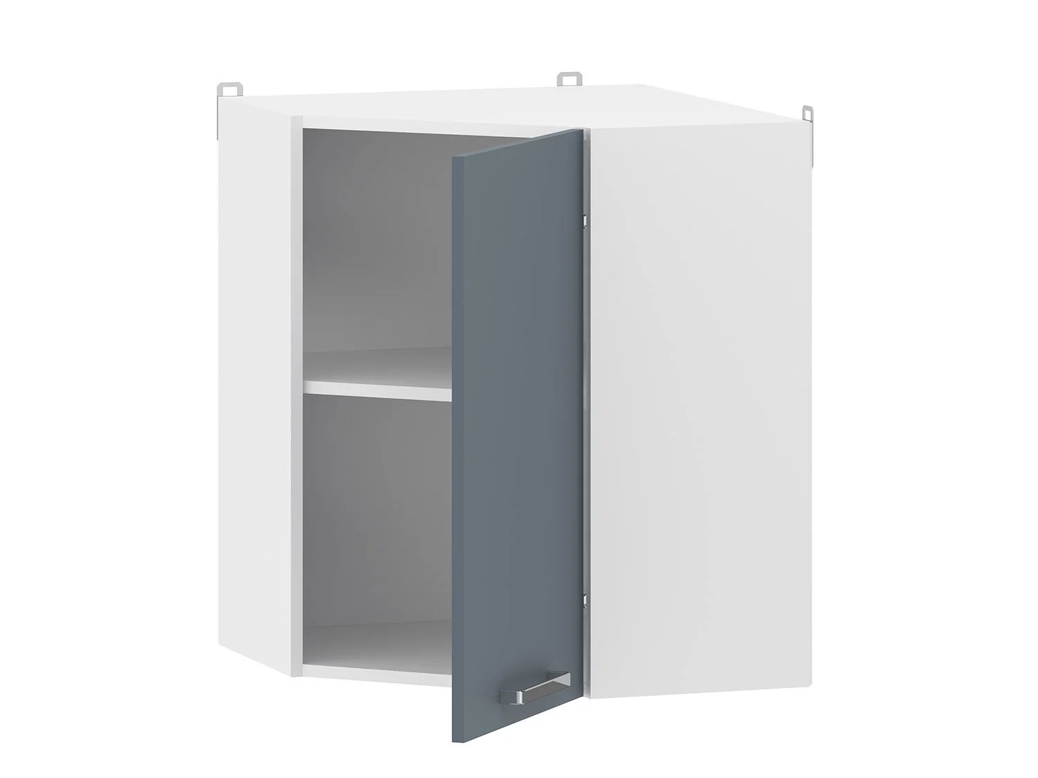 Борги 100.34 шкаф навесной угловой Белый / Маренго