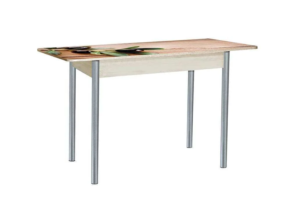 Нью йорк фотопечать стол обеденный раздвижной / маслины/дуб молочный/металлик