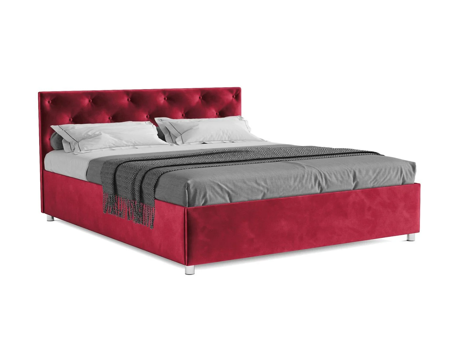 Кровать Классик бархат красный STAR VELVET 3 DARK RED 140