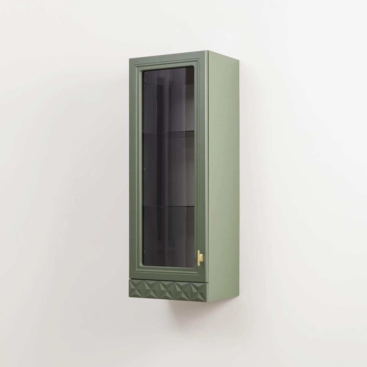 Марион шкаф навесной 16.334 Дымчатый зеленый / Олива шагрень