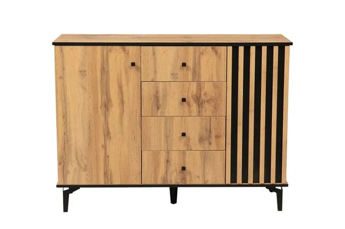 Комод Либерти 51.04 (опора h150) Дуб вотан/Черный