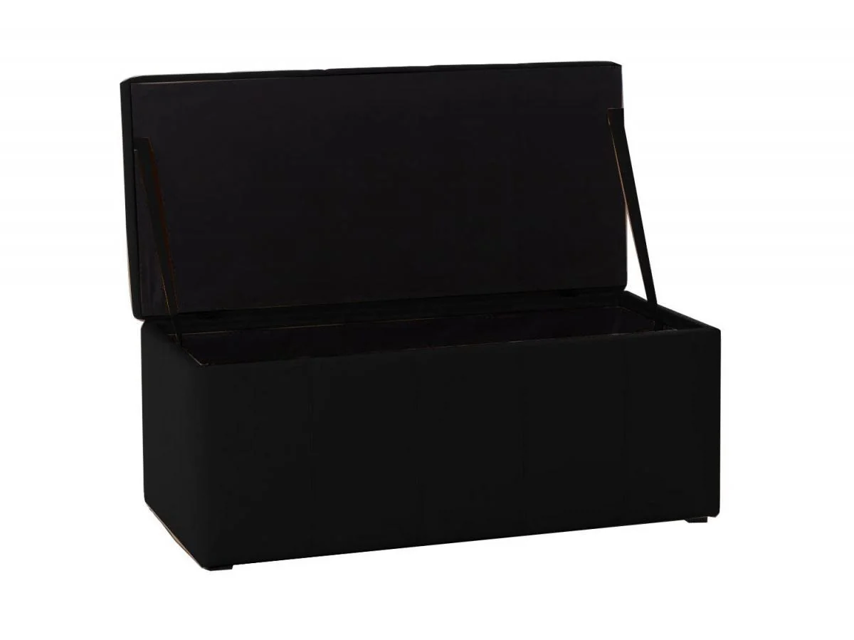 Банкетка Лонг Черный экокожа