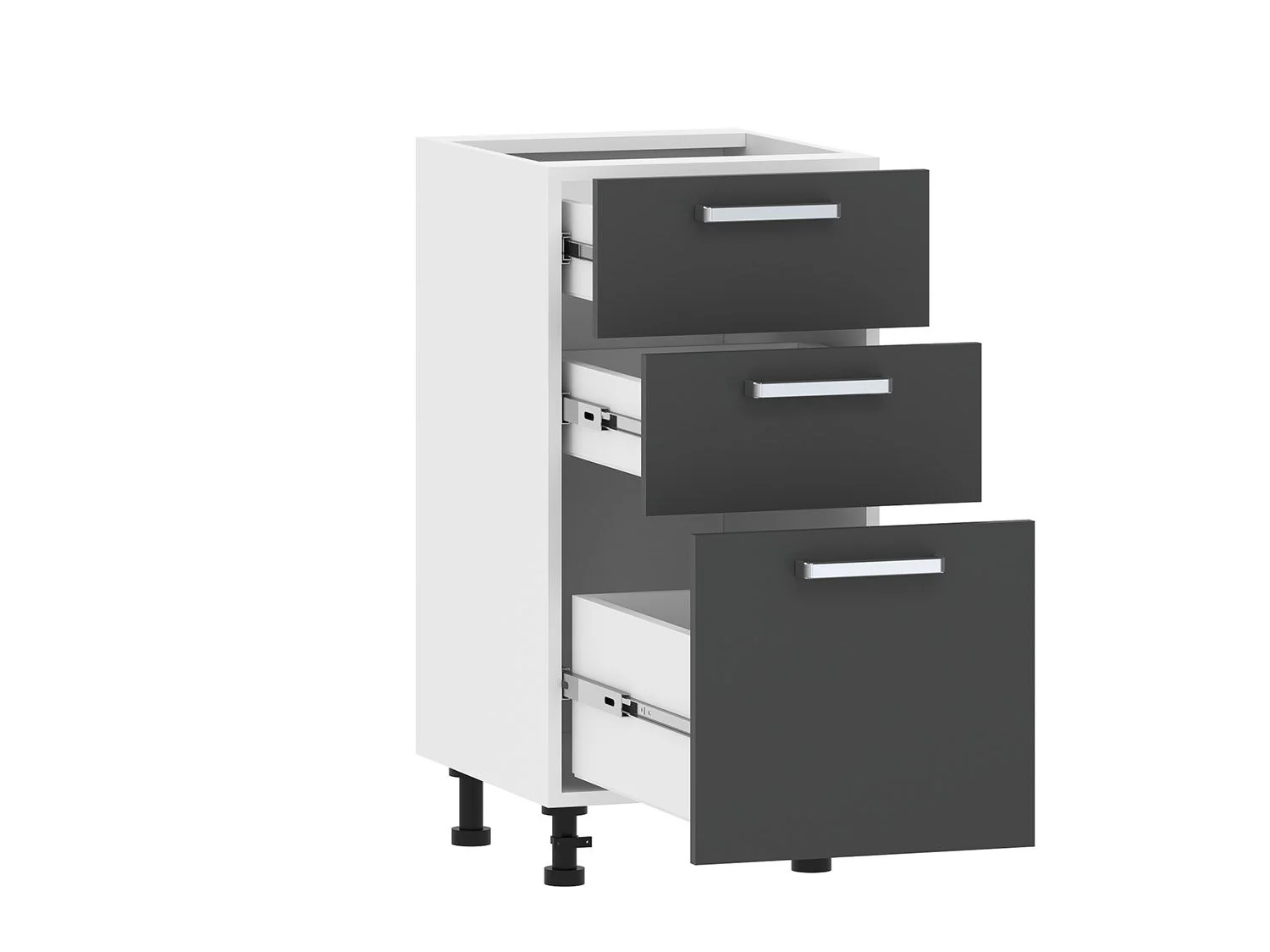 Кухня Борги комплект 4 Белый / Антрацит-Белый