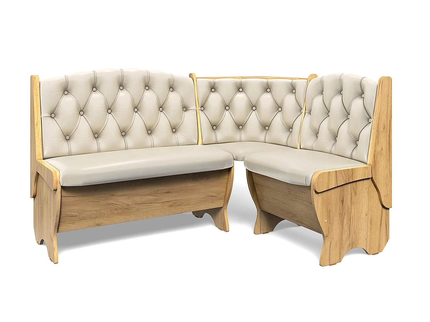 Скамья угловая Орхидея Люкс дуб крафт золотой/Борнео крем