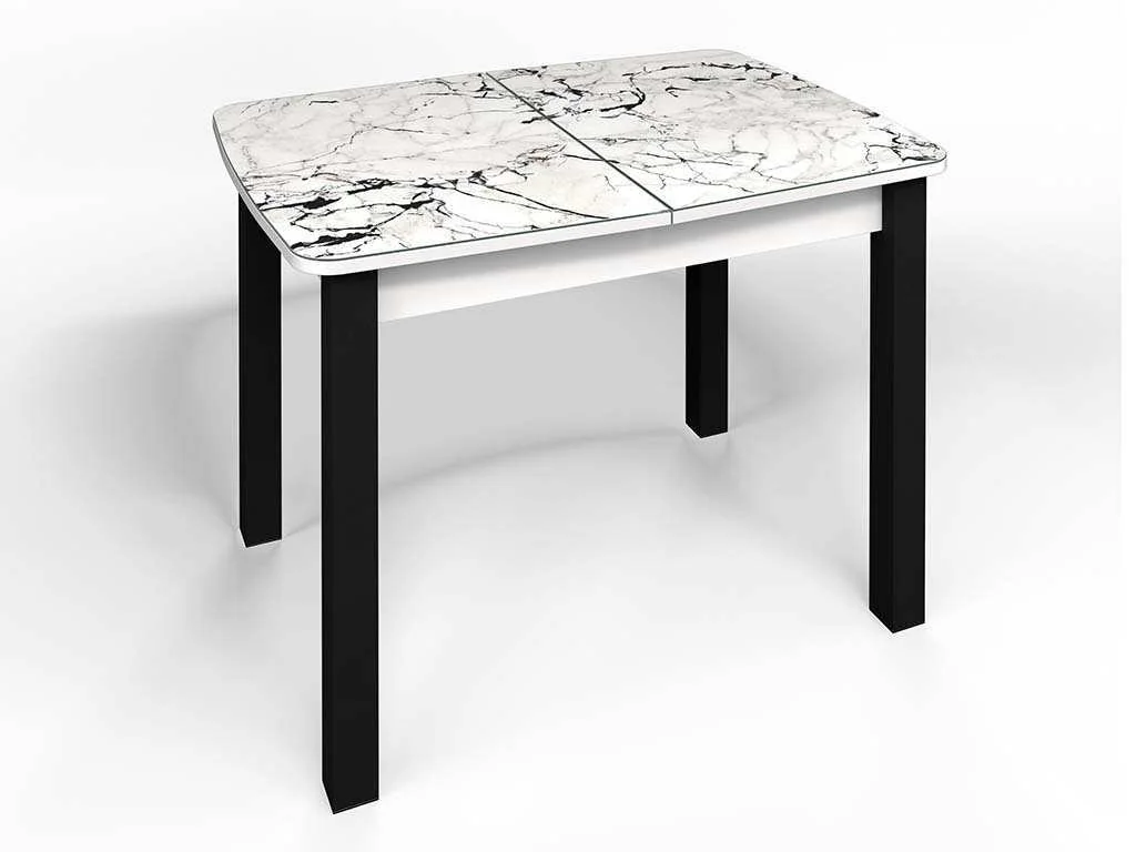 Стол СМ-1 Флорида ноги окрас квадратный белый/черный