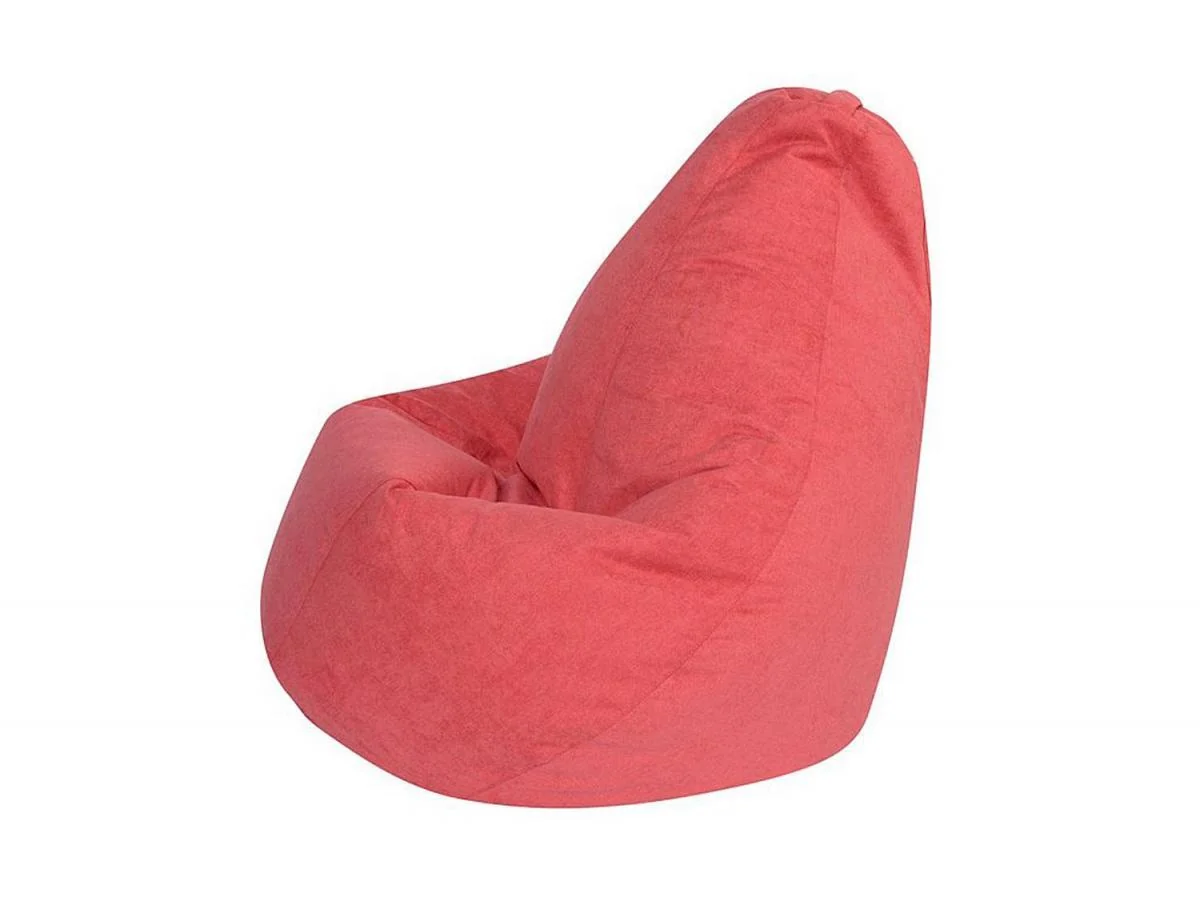 Кресло мешок груша L коралловый велюр