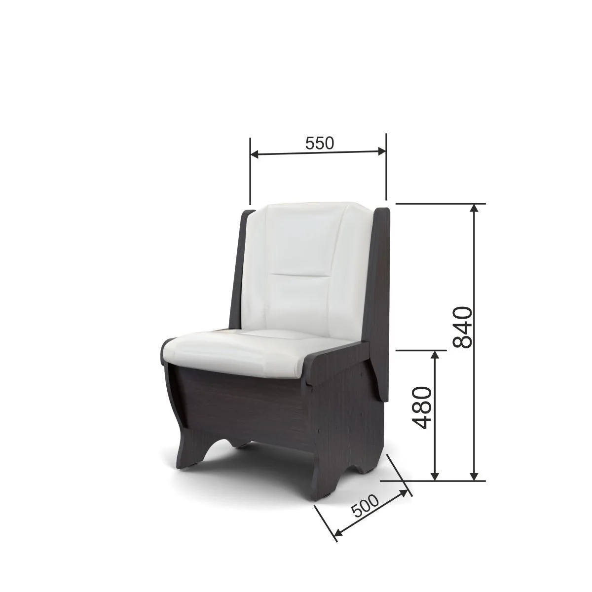 Скамья Лотос 550 венге/милк