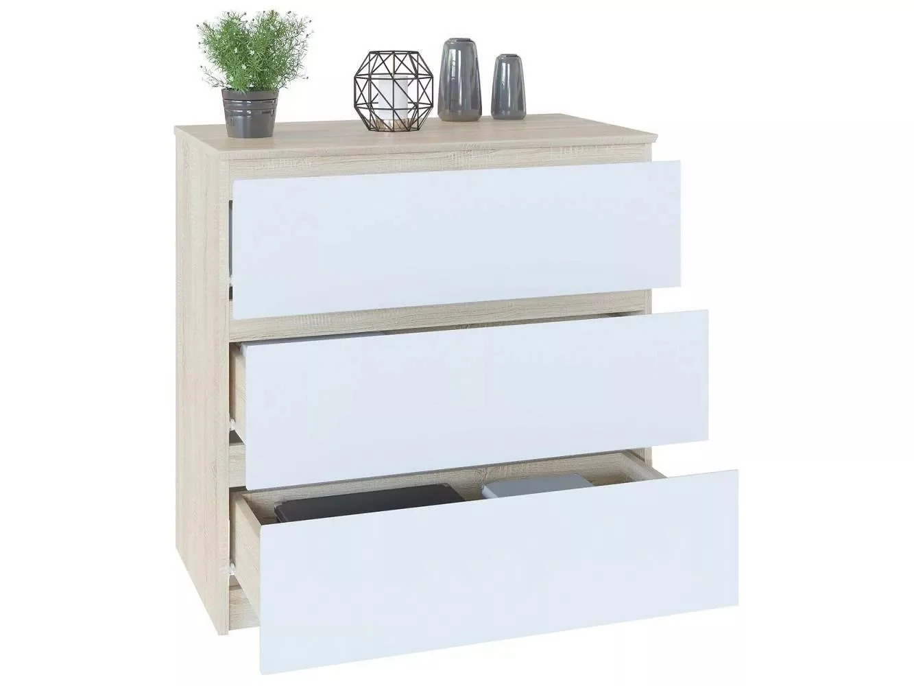 Комод Т-2Р Дуб Сонома/Белый