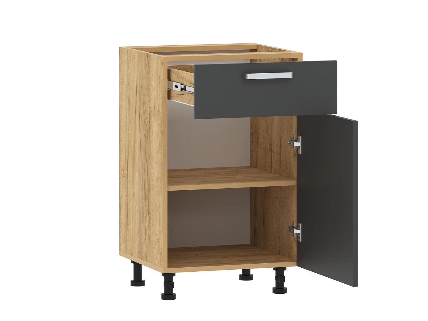 Борги 100.08 тумба кухонная (500) Дуб Крафт золотой / Антрацит