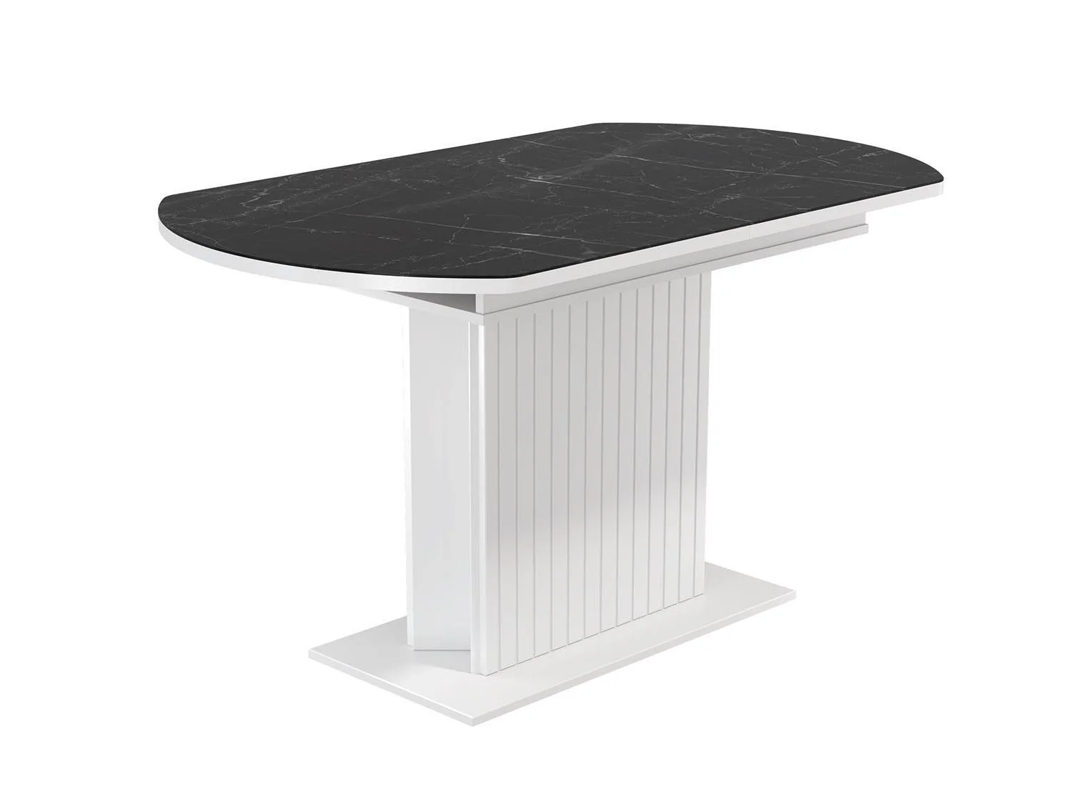 55.09 Адажио стол обеденный / белый/УФ печать черный мрамор