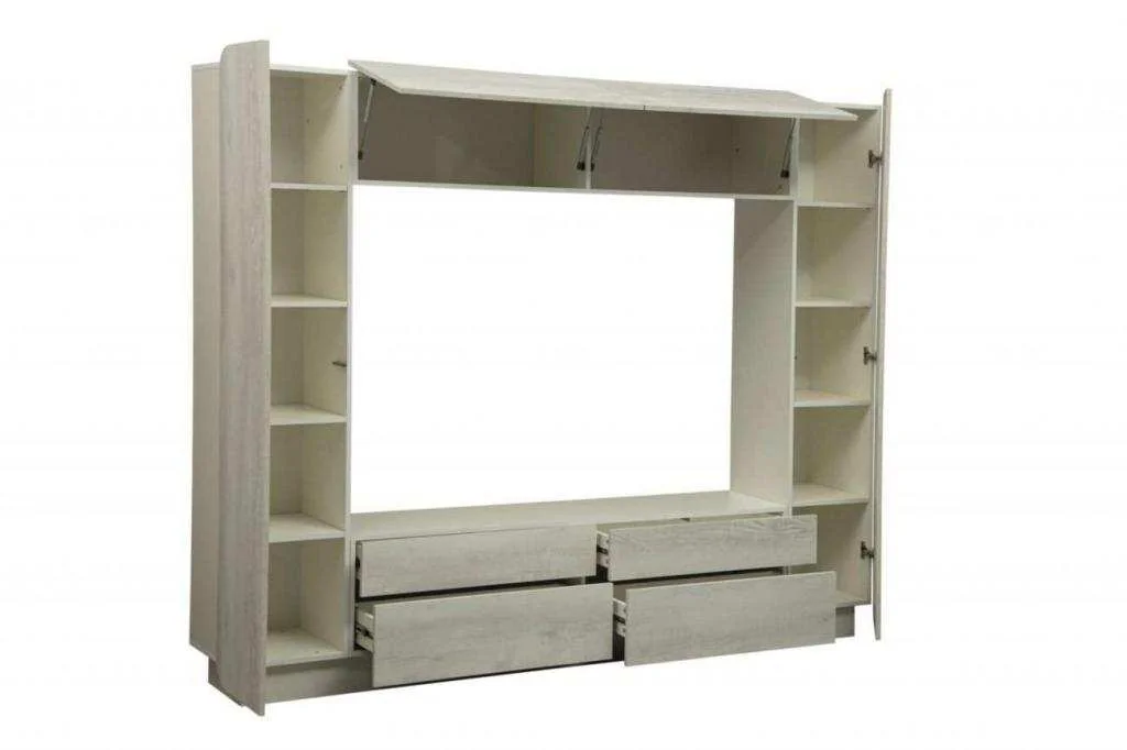 Стенка Лаванда-2 белый/бетон