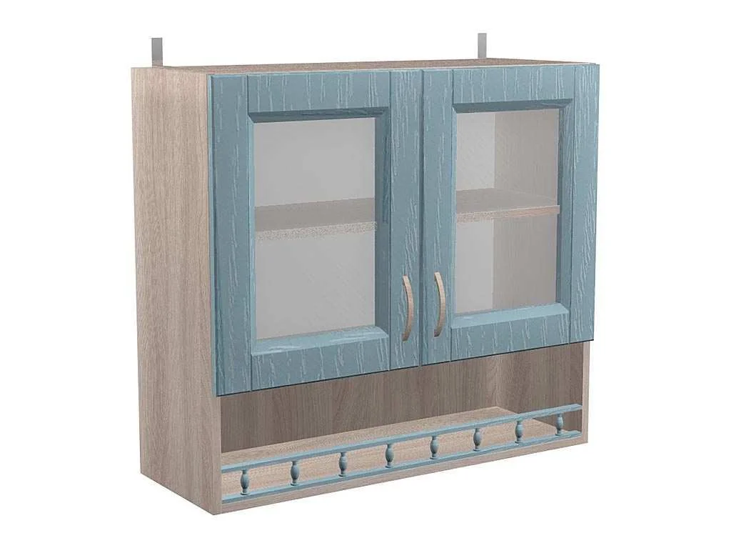 ШКН 800ПВ шкаф Кантри дуб молочный/голубой