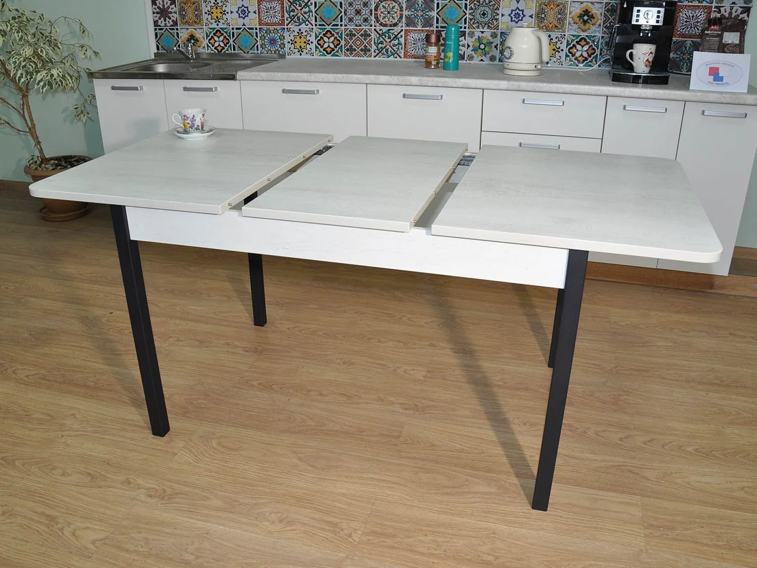 Стол обеденный Сканд-2 Бетон белый