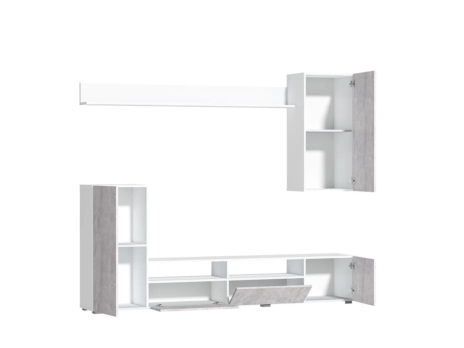 Аллегро 2 гостиная / Белый/цемент светлый