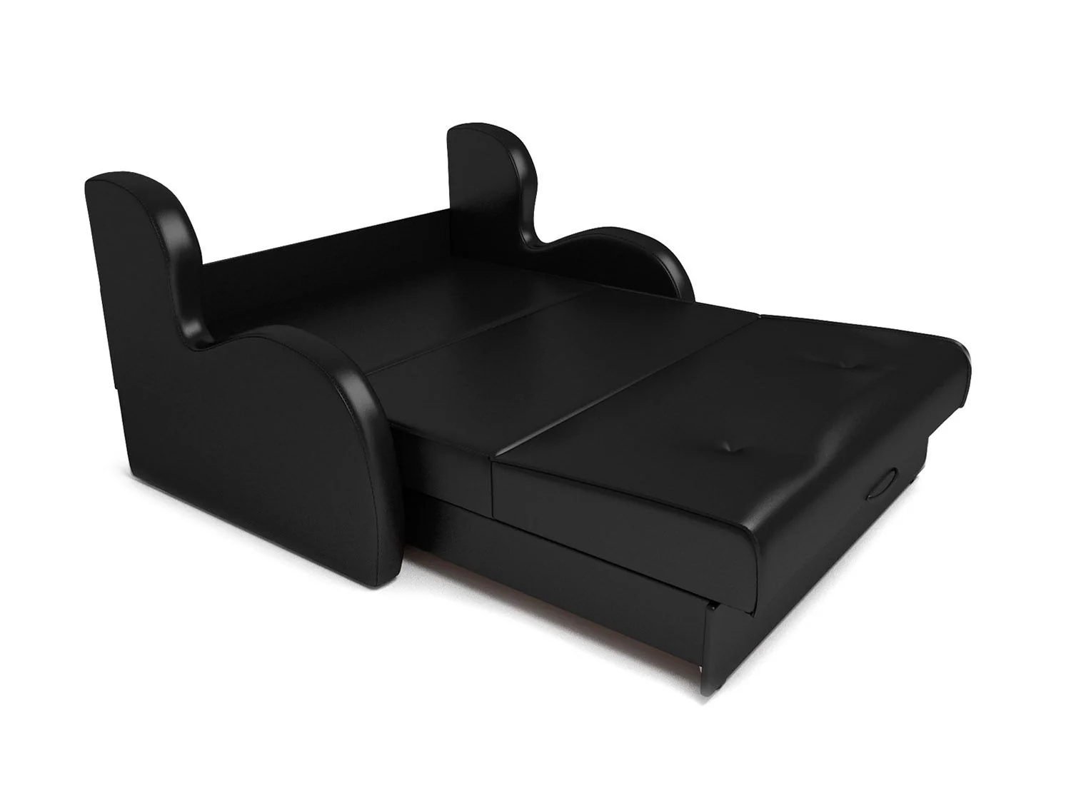 Диван Атлант черный кожзам 140