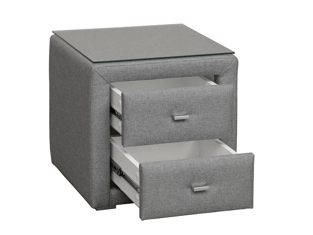 06.34-01 тумба прикроватная со стеклом жаккард серый