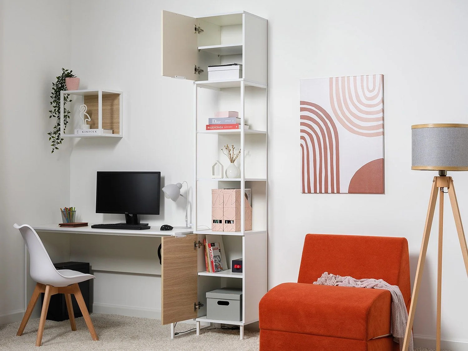 Марвэл Стеллаж 16.426 Белый PE шагрень / Плэйн