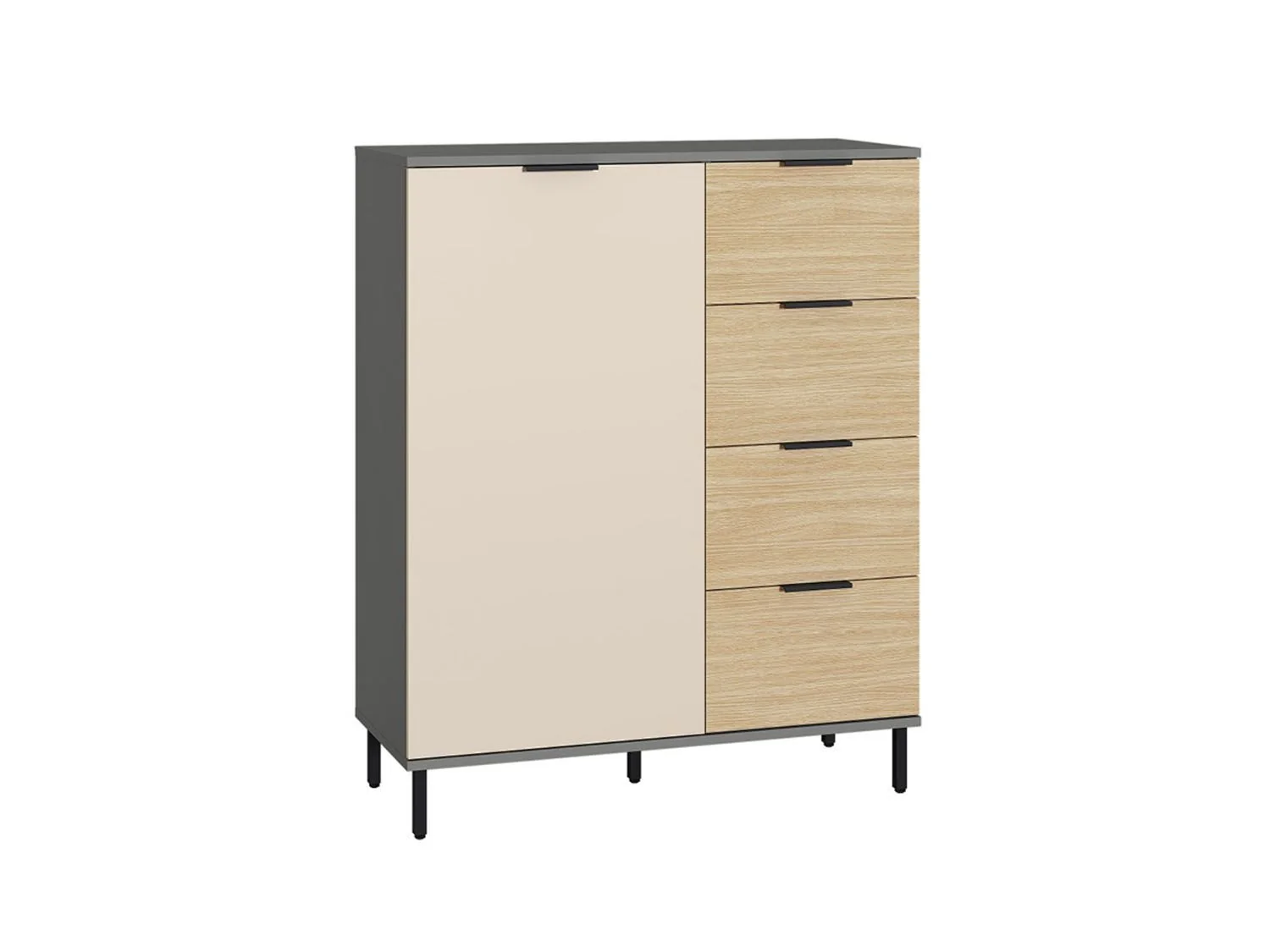 Марвэл Комод 16.234.01 Темно-серый / Плэйн