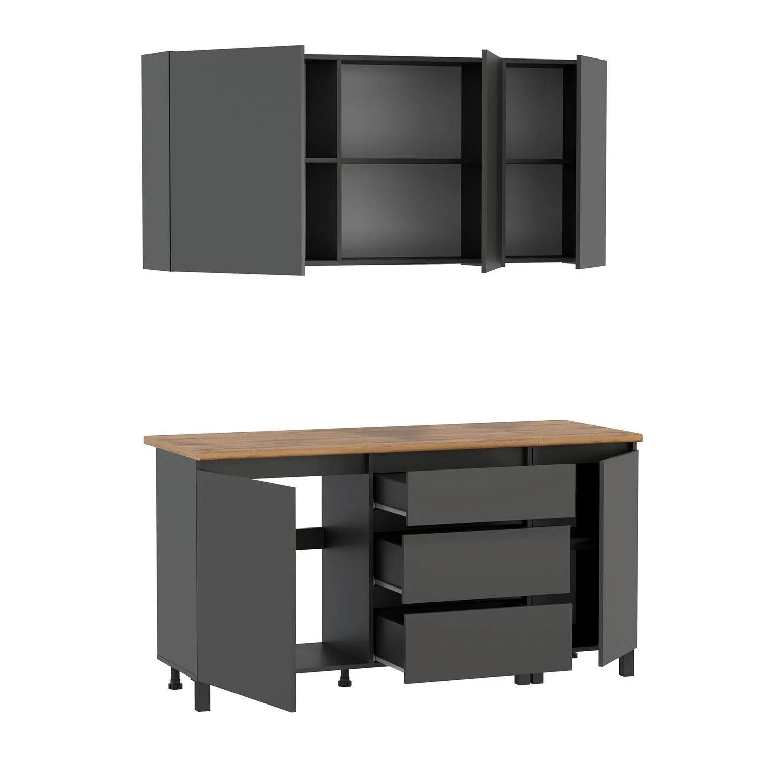 Кухня София 1600 диамант серый