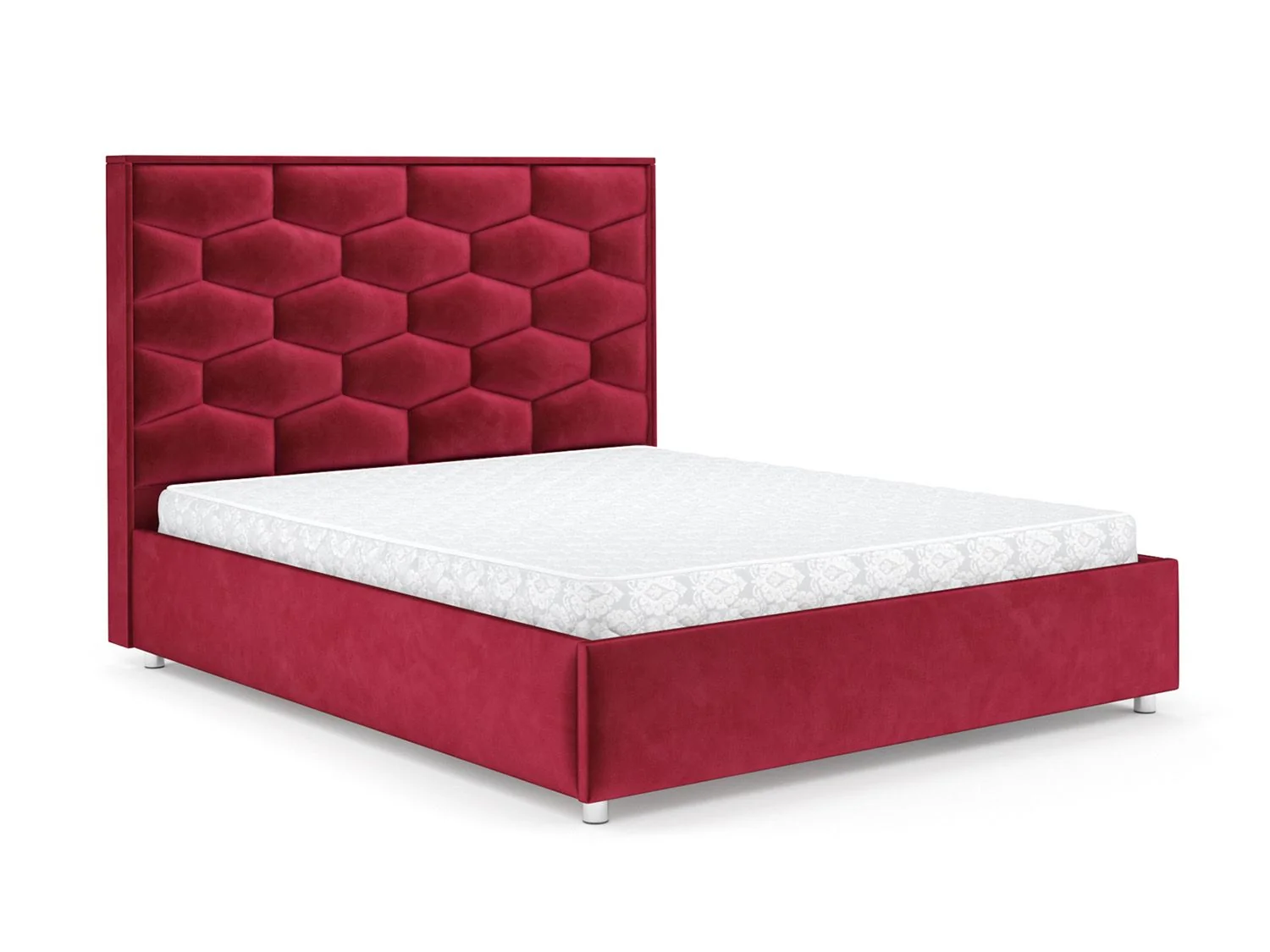 Кровать Рица бархат красный STAR VELVET 3 DARK RED 160